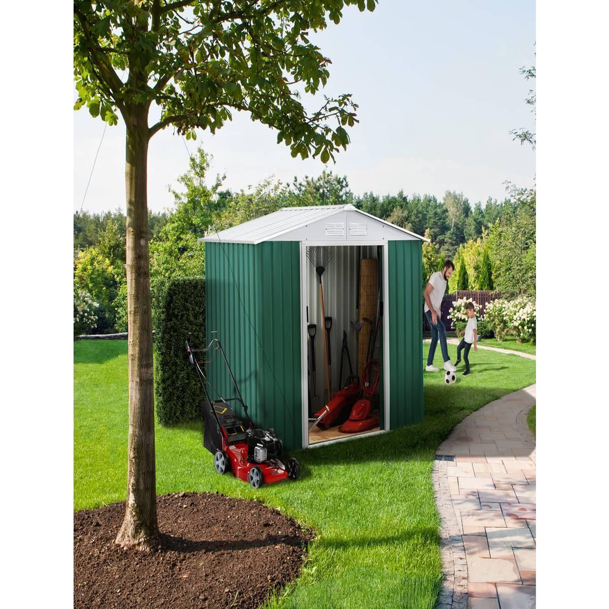Voir la diapositive 2 : Habitat et Jardin Abri de jardin métal  rosas  - 2,71 m² - vert