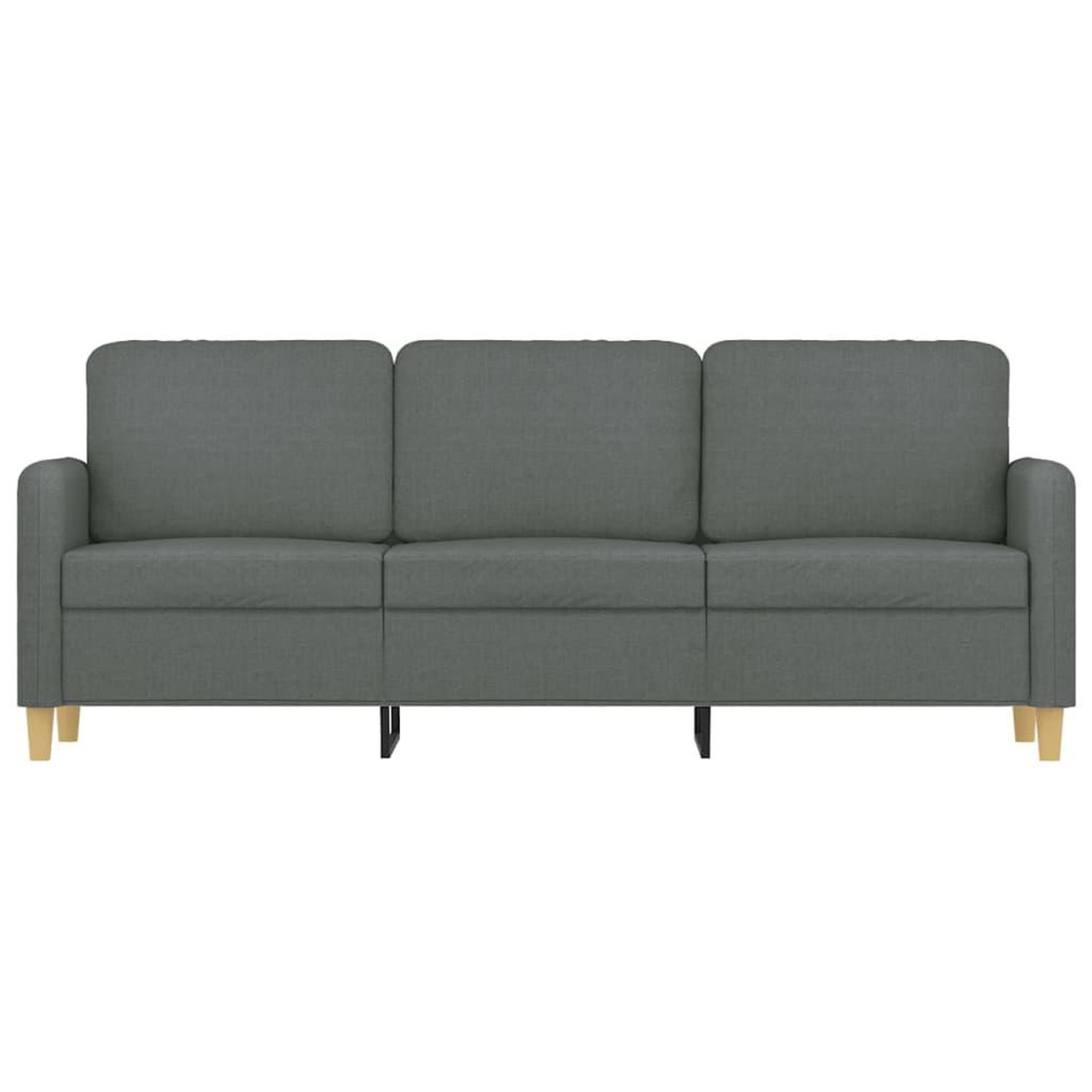 Voir la diapositive 3 : VIDAXL Canape a 3 places Gris fonce 180 cm Tissu