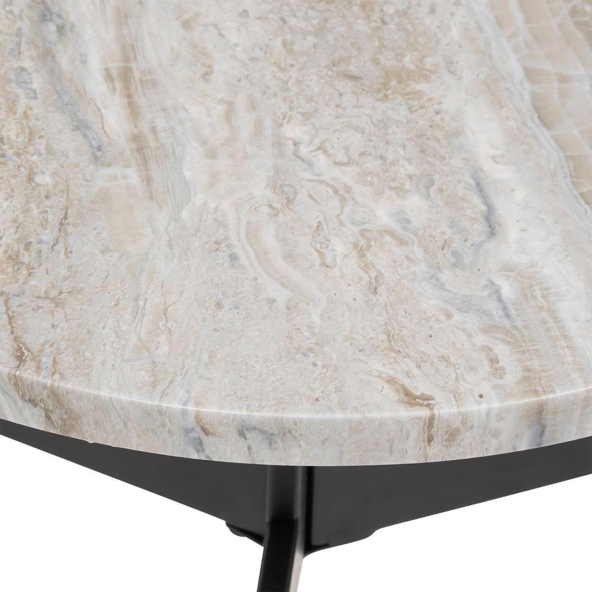 Voir la diapositive 2 : ATMOSPHERA Table d'appoint effet marbre  tusco  49cm noir