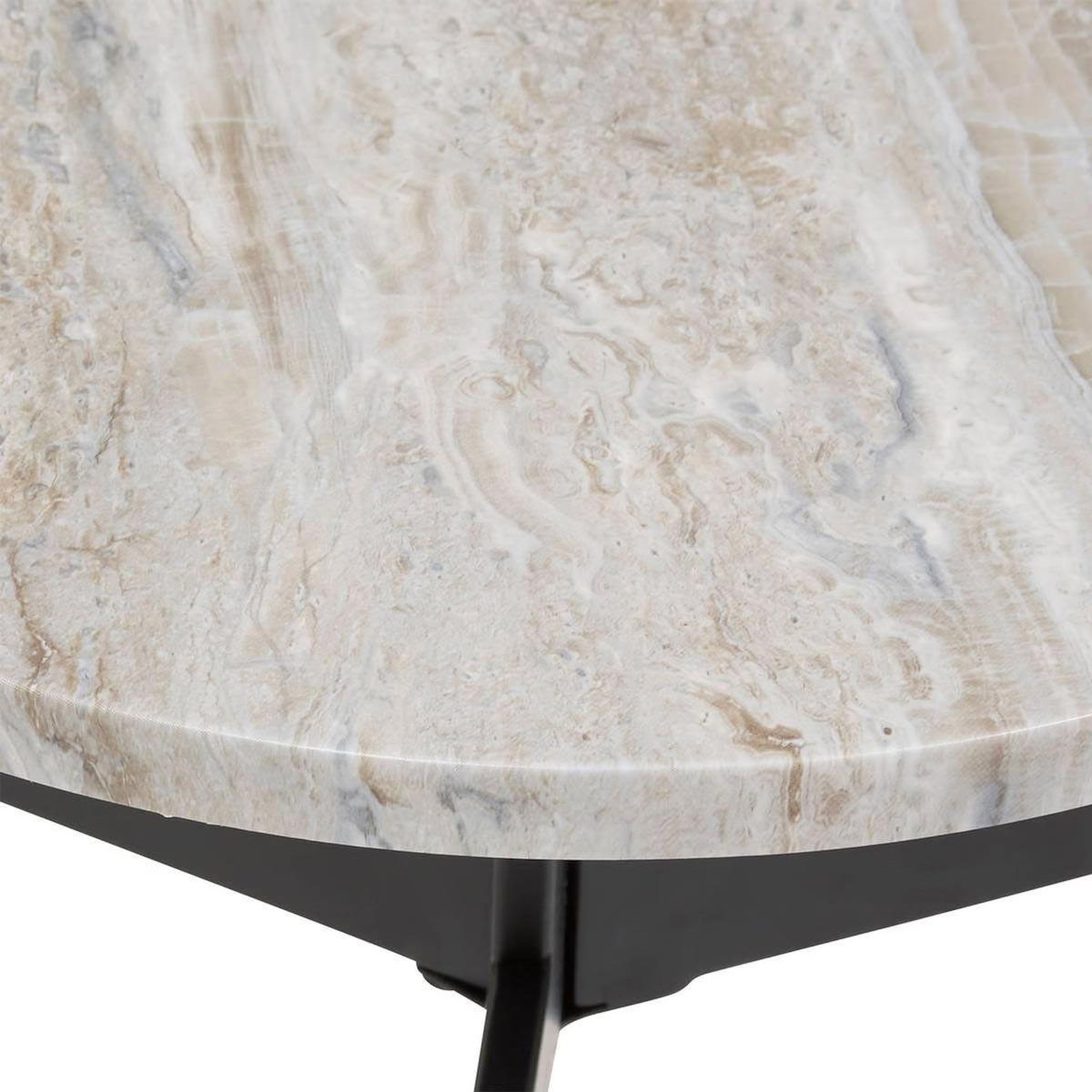 ATMOSPHERA Table d'Appoint Effet Marbre  Tusco  49cm Noir