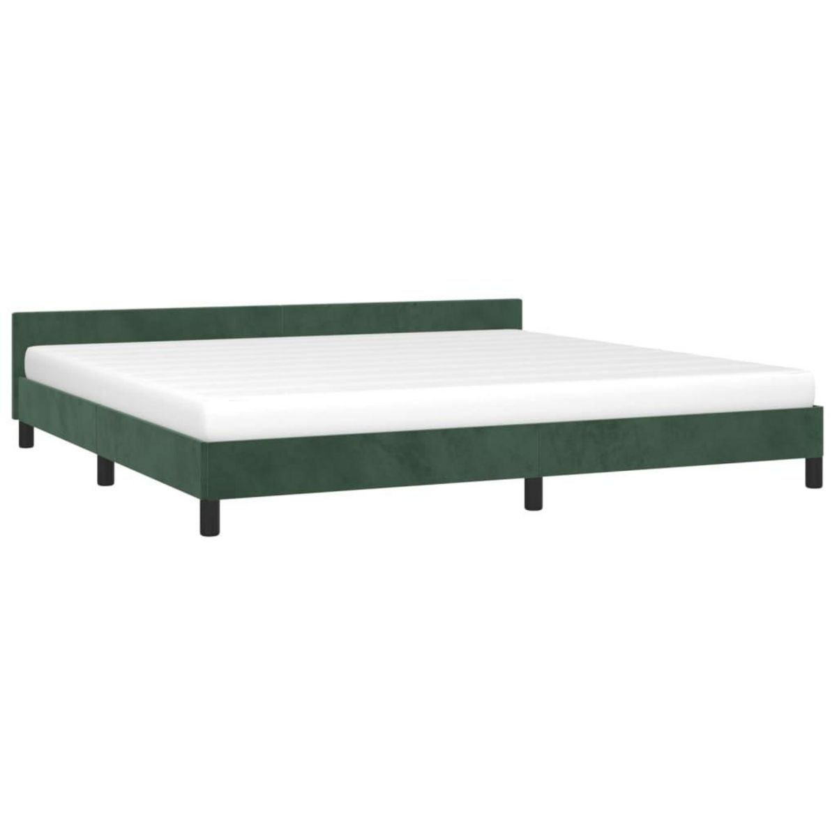 VIDAXL Cadre de lit sans matelas vert fonce 200x200 cm velours