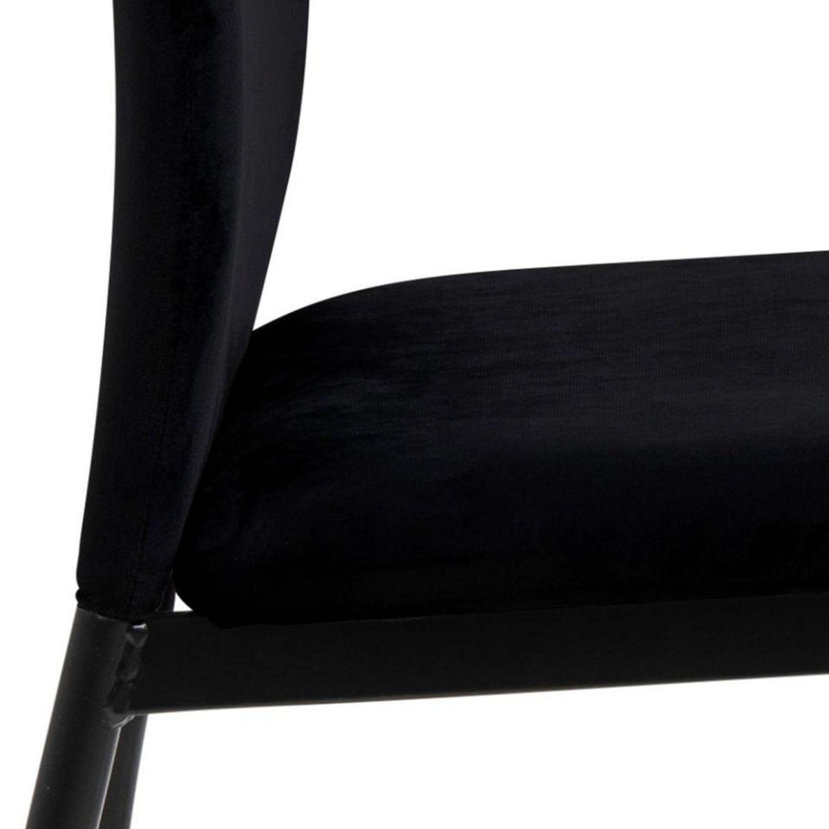 TOILINUX Lot de 4 chaises de salle à manger tissu Dublin MIDENA - Noir