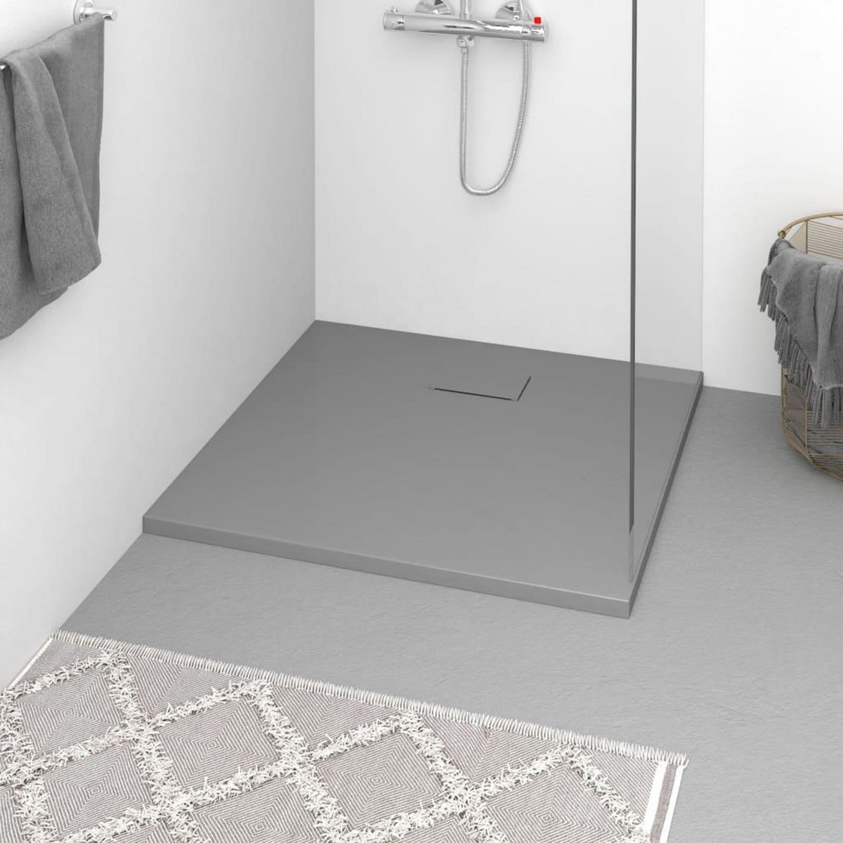 VIDAXL Receveur de douche SMC Gris 90x80 cm