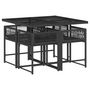 Voir la diapositive 3 : VIDAXL Ensemble a manger de jardin coussins 5pcs Noir Resine tressee