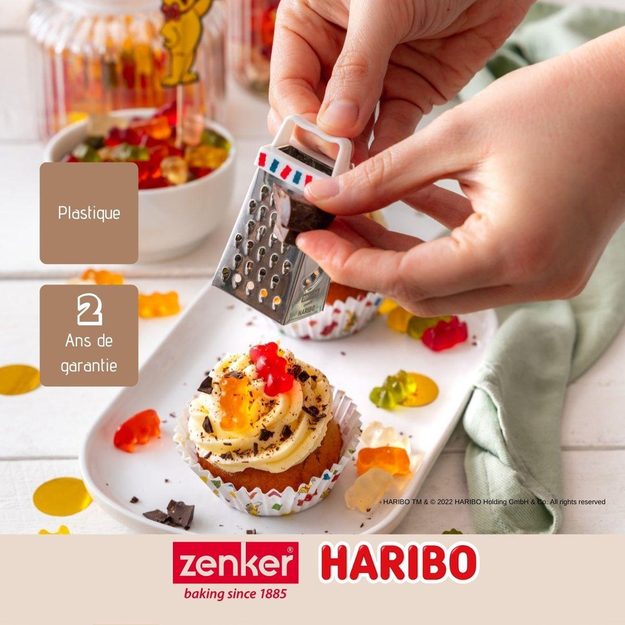 Voir la diapositive 4 : ZENKER Mini râpe de cuisine et pâtisserie 4 faces 7,5 cm Zenker Haribo