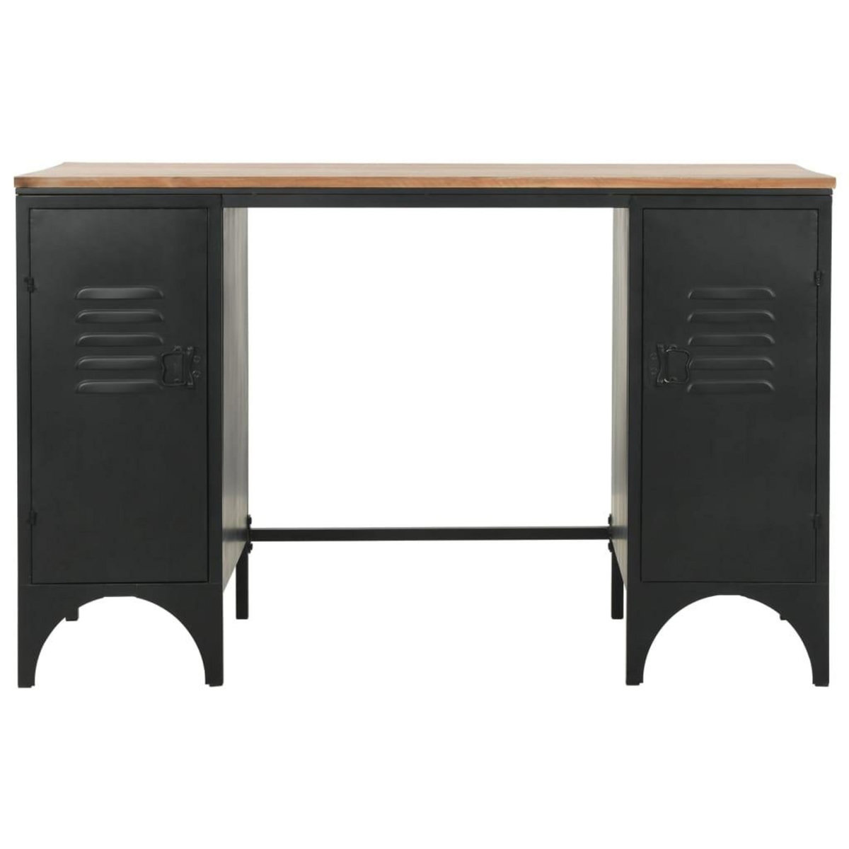 VIDAXL Bureau a double piedestal Bois de sapin et acier 120x50x76 cm