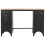Voir la diapositive 2 : VIDAXL Bureau a double piedestal Bois de sapin et acier 120x50x76 cm