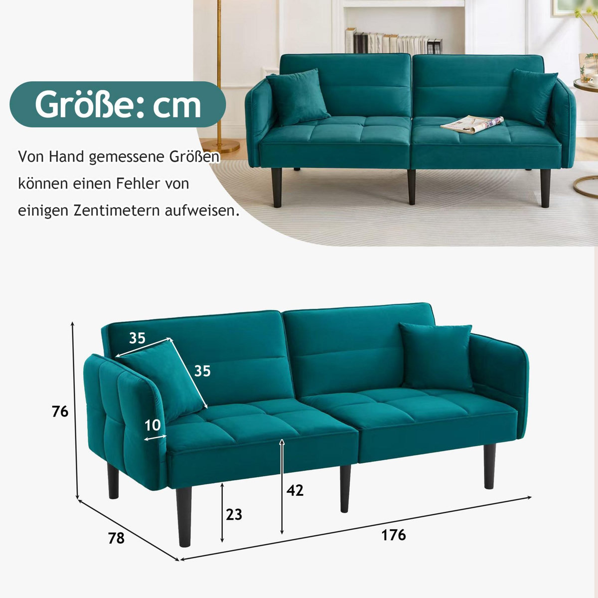 MERAX Canapé droit convertible