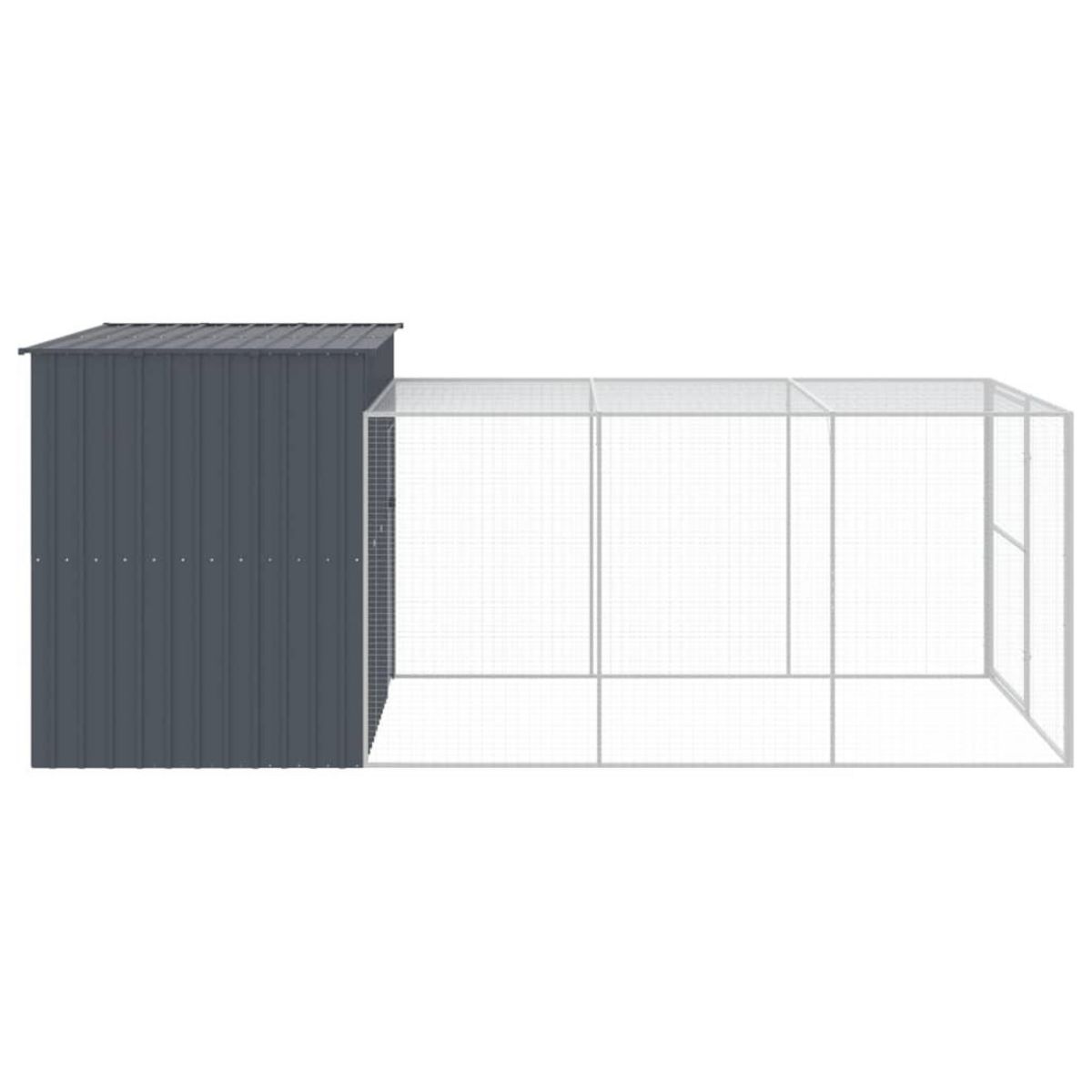 VIDAXL Niche pour chien avec cour anthracite 214x457x181 cm