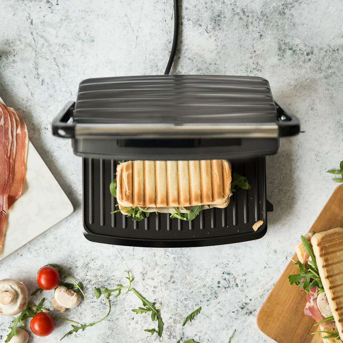LIVOO Grill viandes et panini 750w gris/noir - doc232g