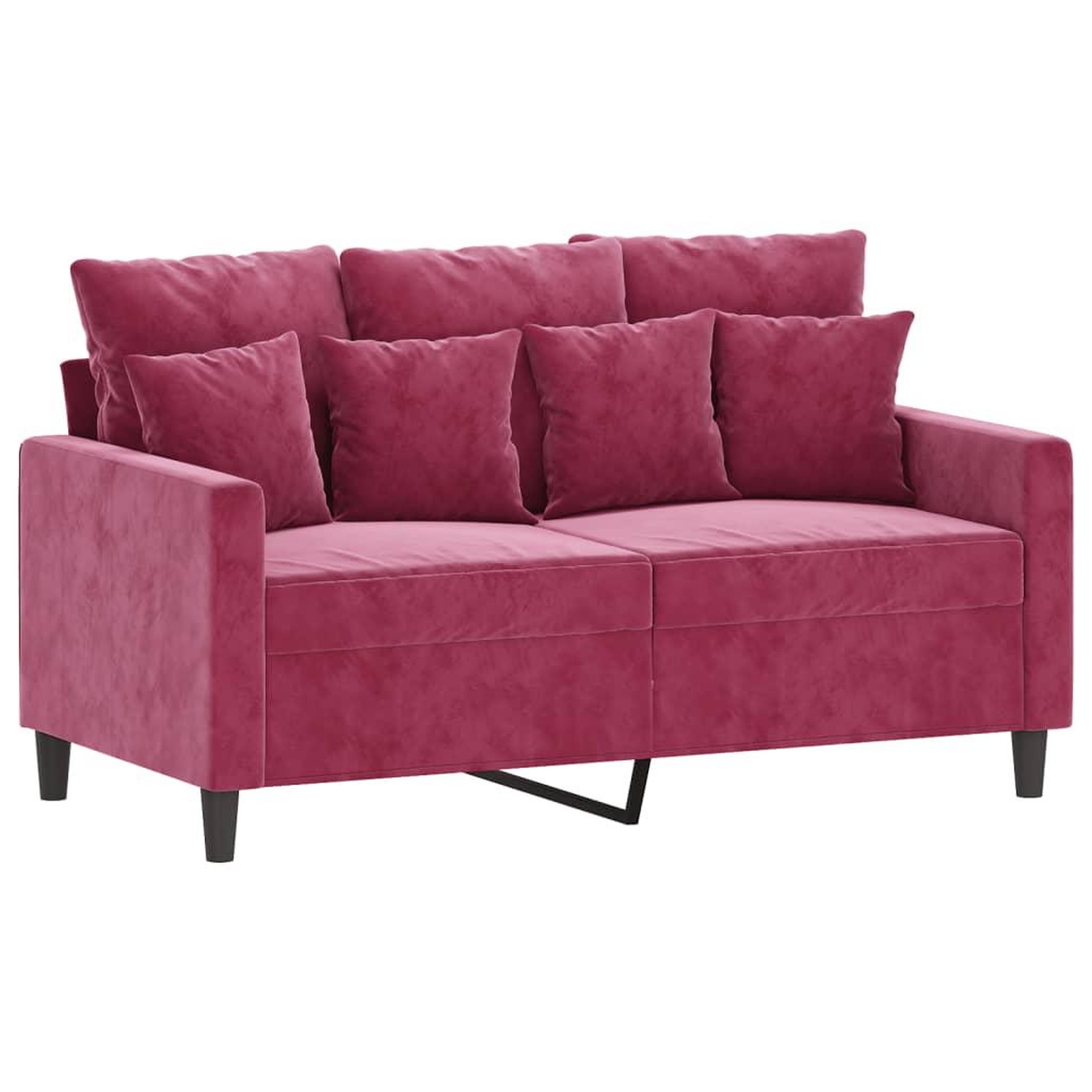 Voir la diapositive 2 : VIDAXL Canape a 2 places Rouge bordeaux 120 cm Velours