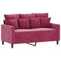Voir la diapositive 2 : VIDAXL Canape a 2 places Rouge bordeaux 120 cm Velours