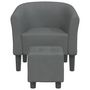 Voir la diapositive 3 : VIDAXL Chaise cabriolet avec repose pied gris foncé tissu