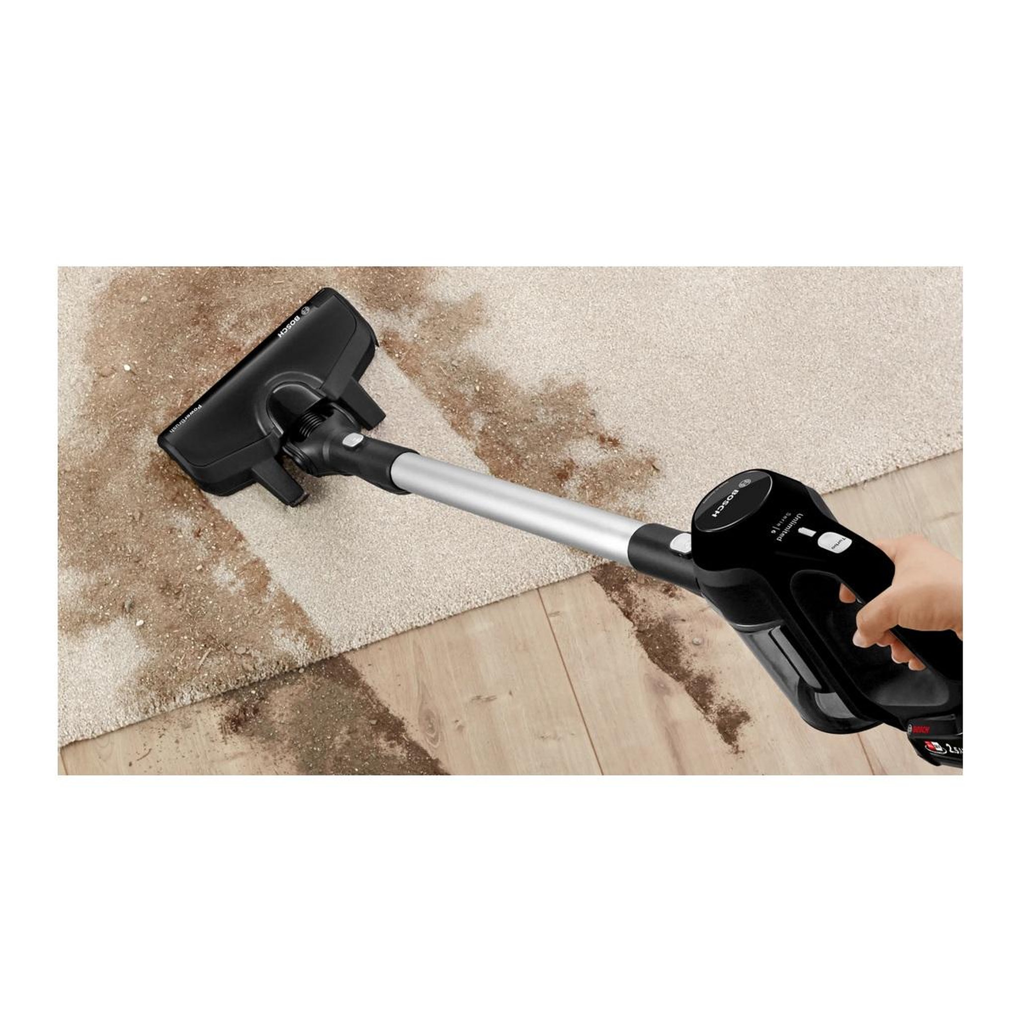 Voir la diapositive 2 : BOSCH Aspirateur balai rechargeable 18v noir - BBS611BSC