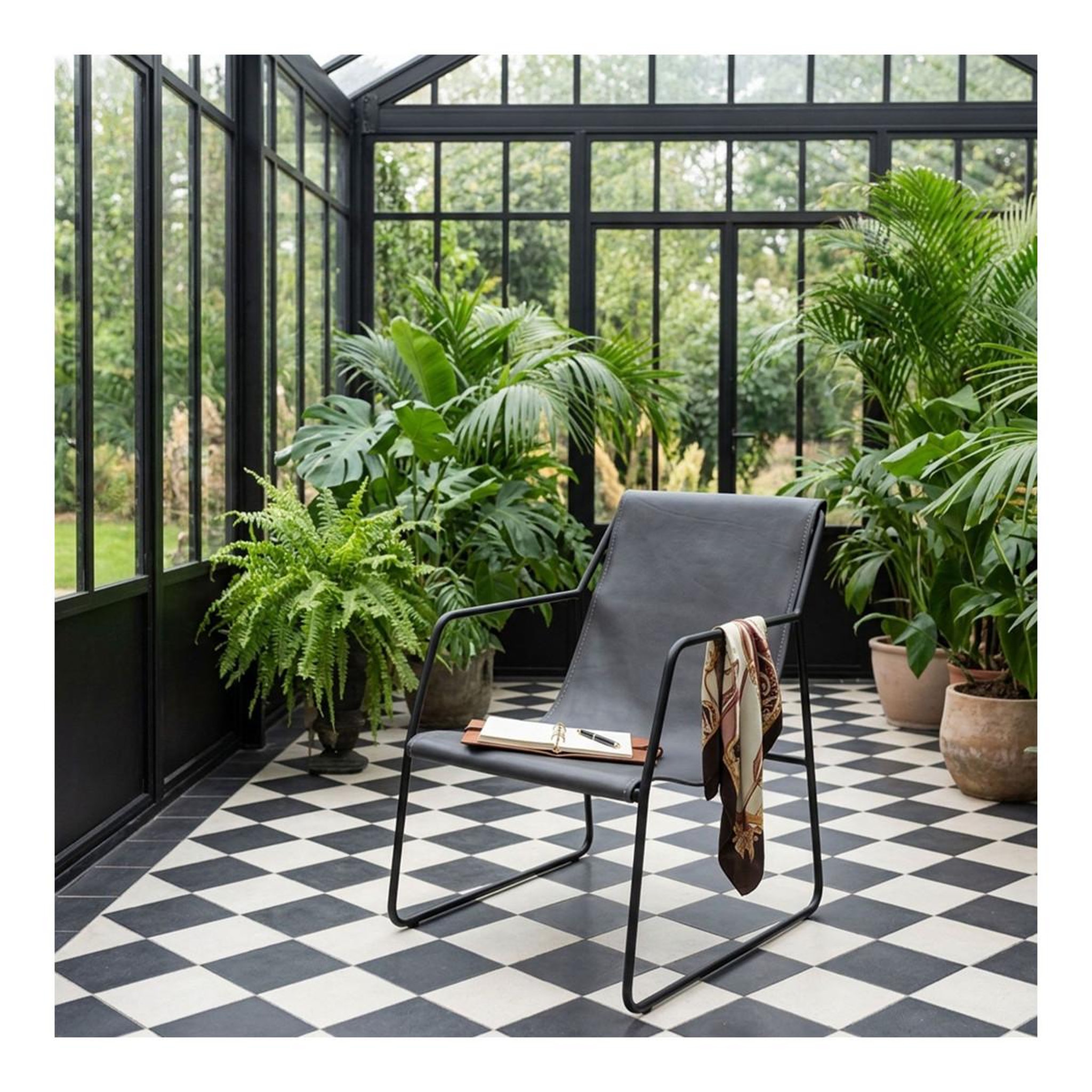 Voir la diapositive 5 : Paris Prix Fauteuil Design en Métal  Lysio  88cm Gris & Noir