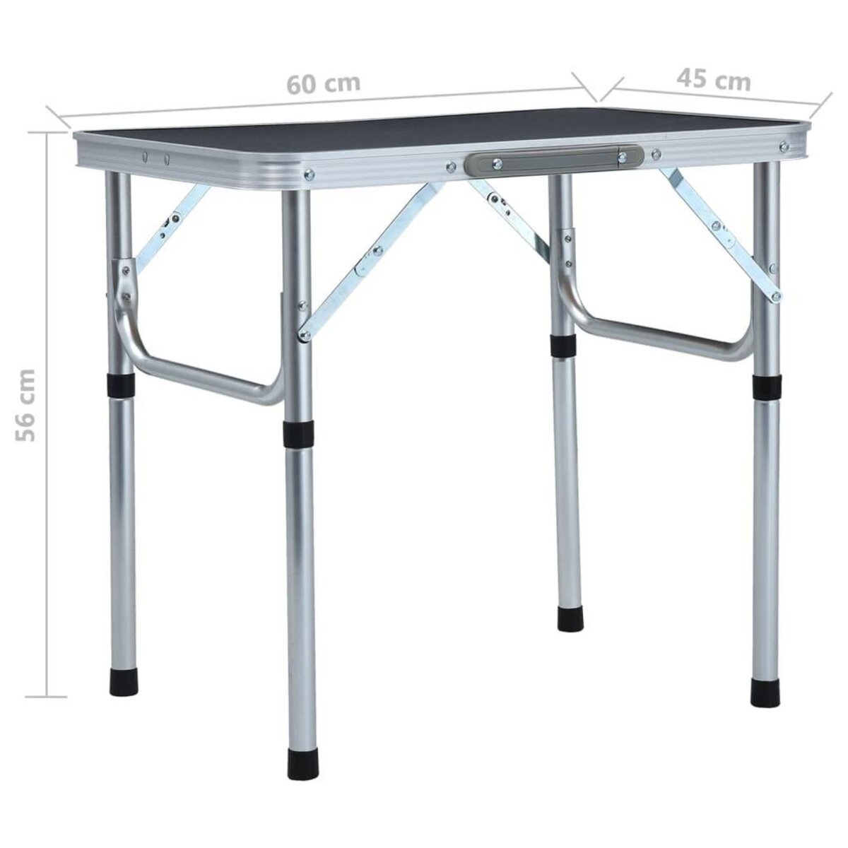 VIDAXL Table pliable de camping Gris Aluminium 60x45 cm