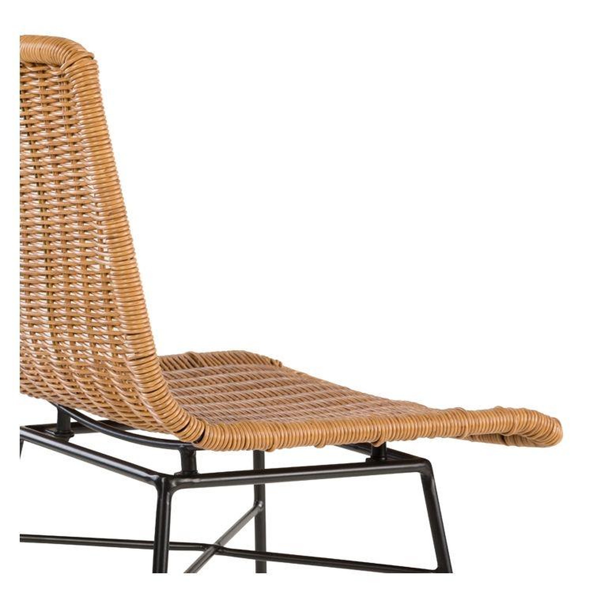 Voir la diapositive 3 : MAISON PAVANE Lot de 2 chaises de bar mi-hauteur 63 cm en résine tressée marron-mandya