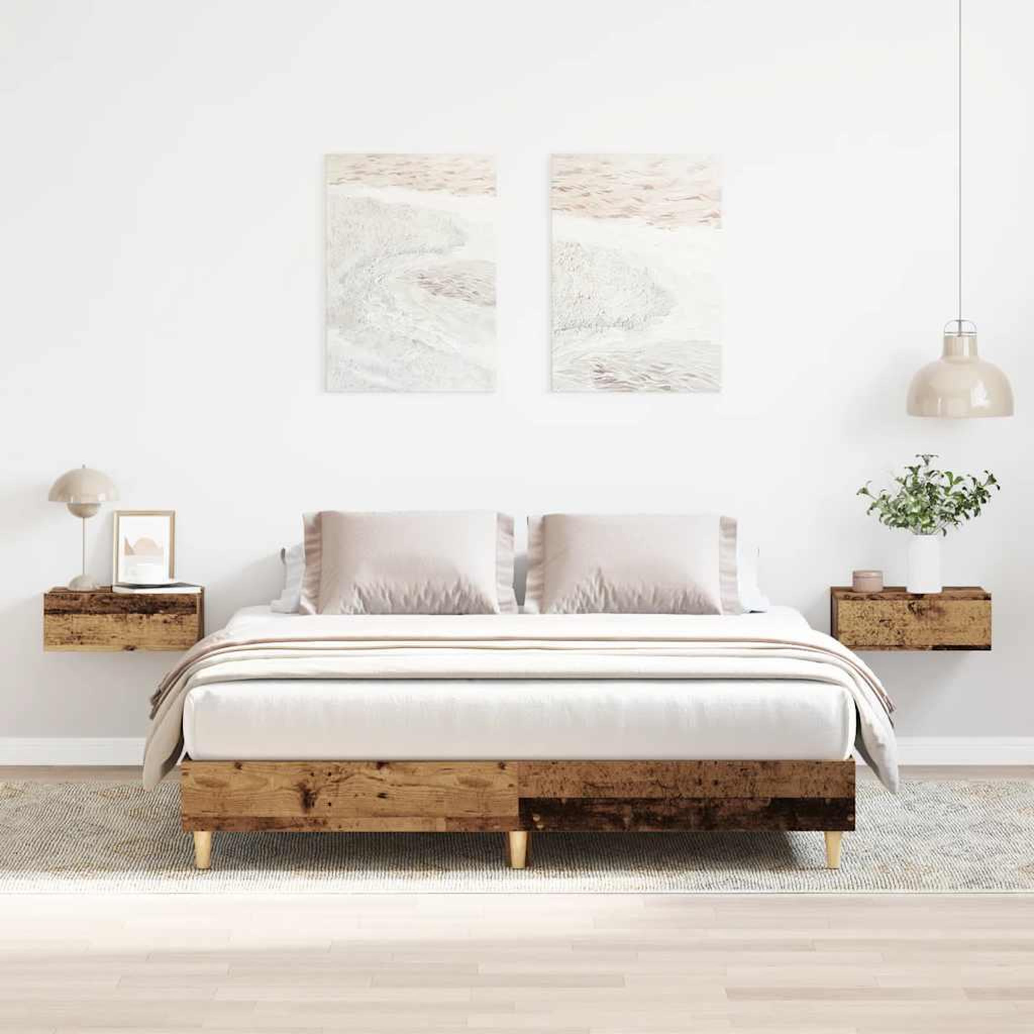 VIDAXL Cadre de lit sans matelas vieux bois 150x200 cm bois ingenierie