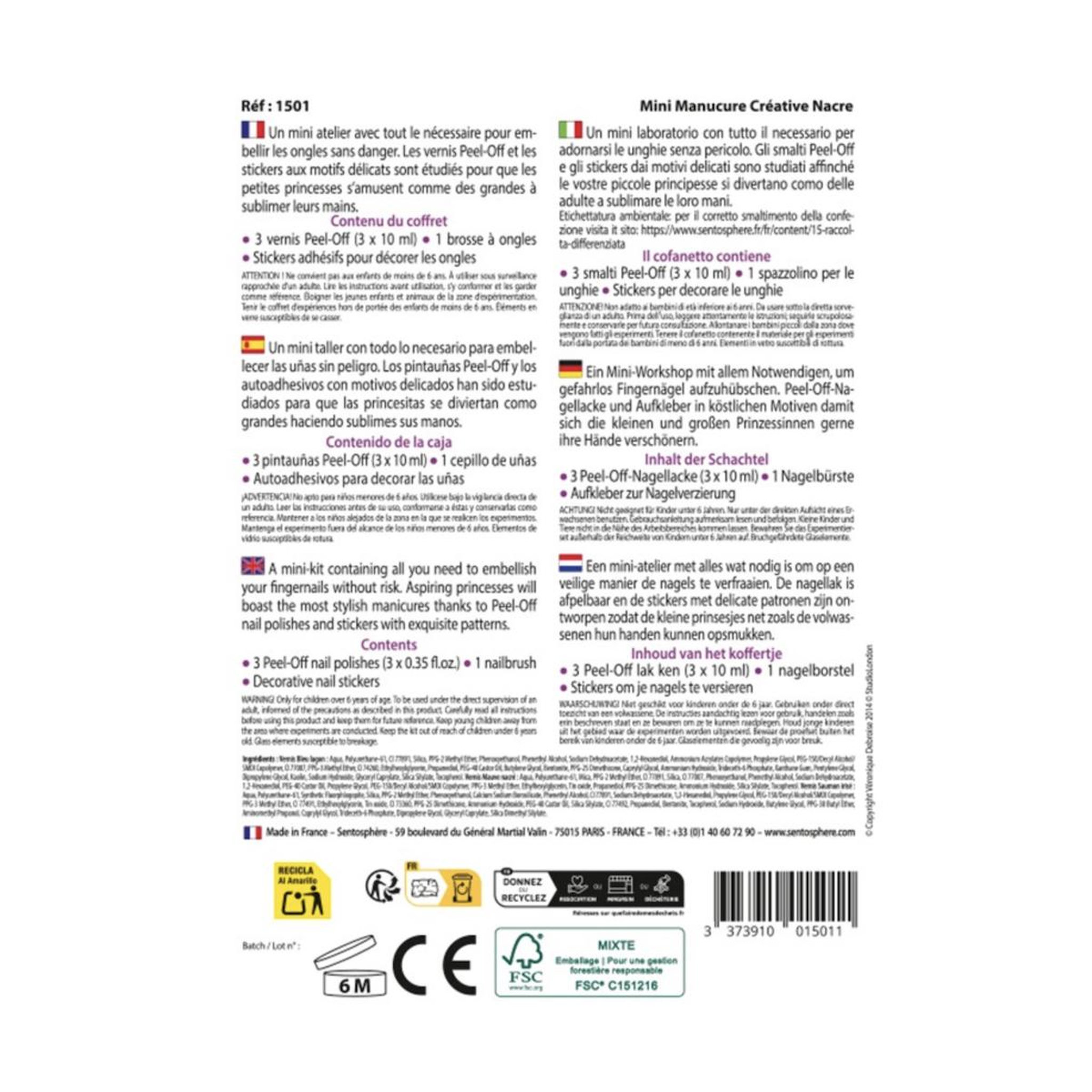 Voir la diapositive 3 : Sentosphere Ma mini manucure creative nacree
