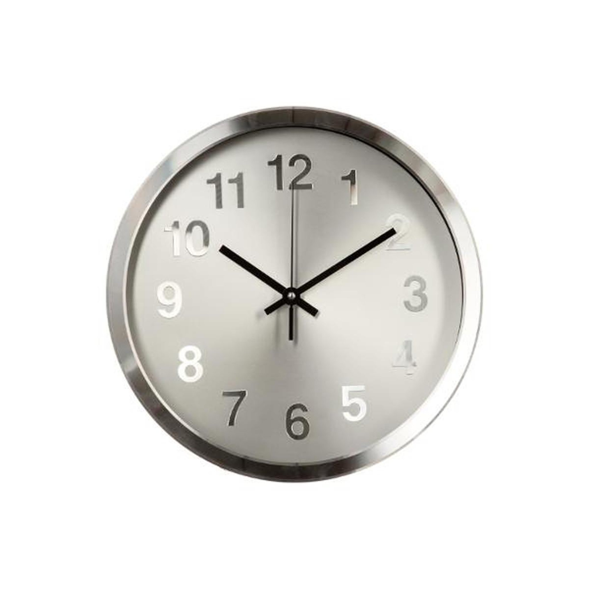 Voir la diapositive 1 : ATMOSPHERA Horloge Murale Design  Aluminium  30cm Gris