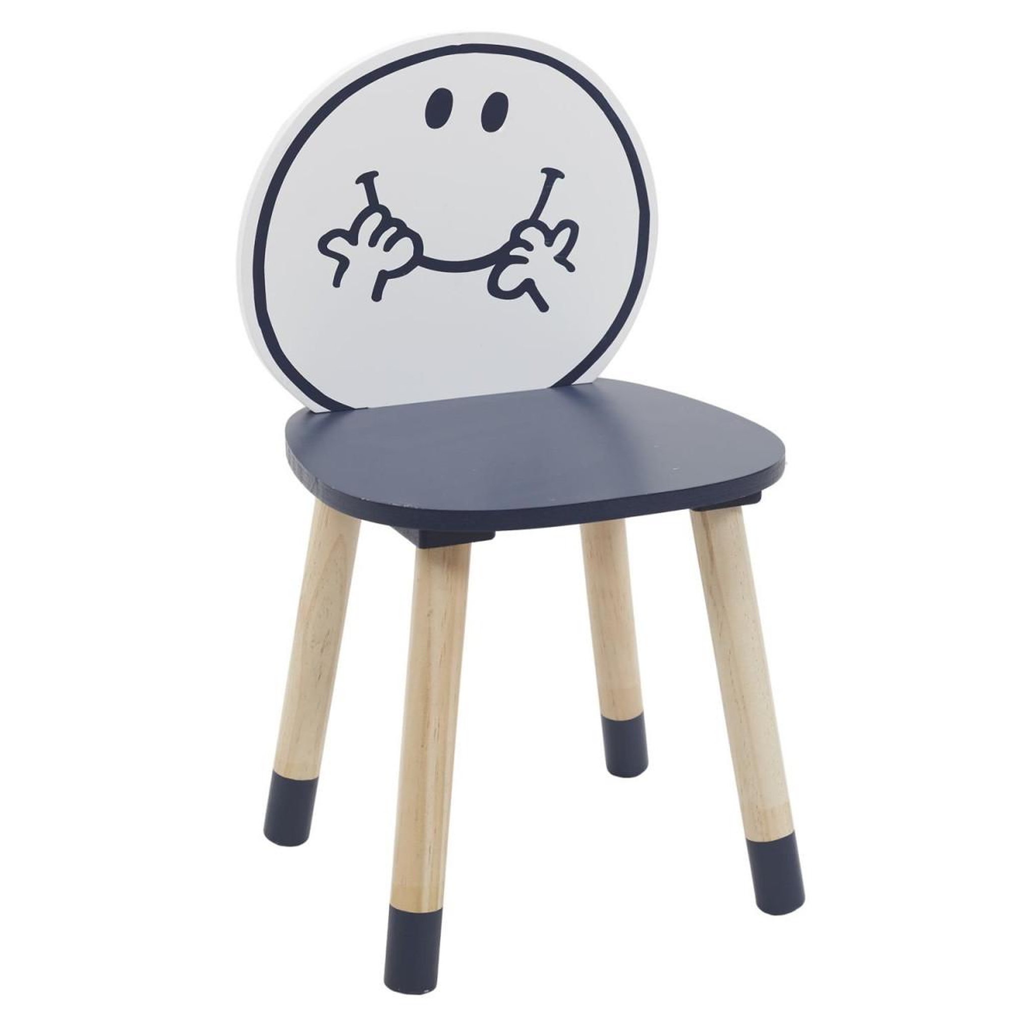 The Home Deco Factory Chaise enfant  monsieur heureux  52cm bleu