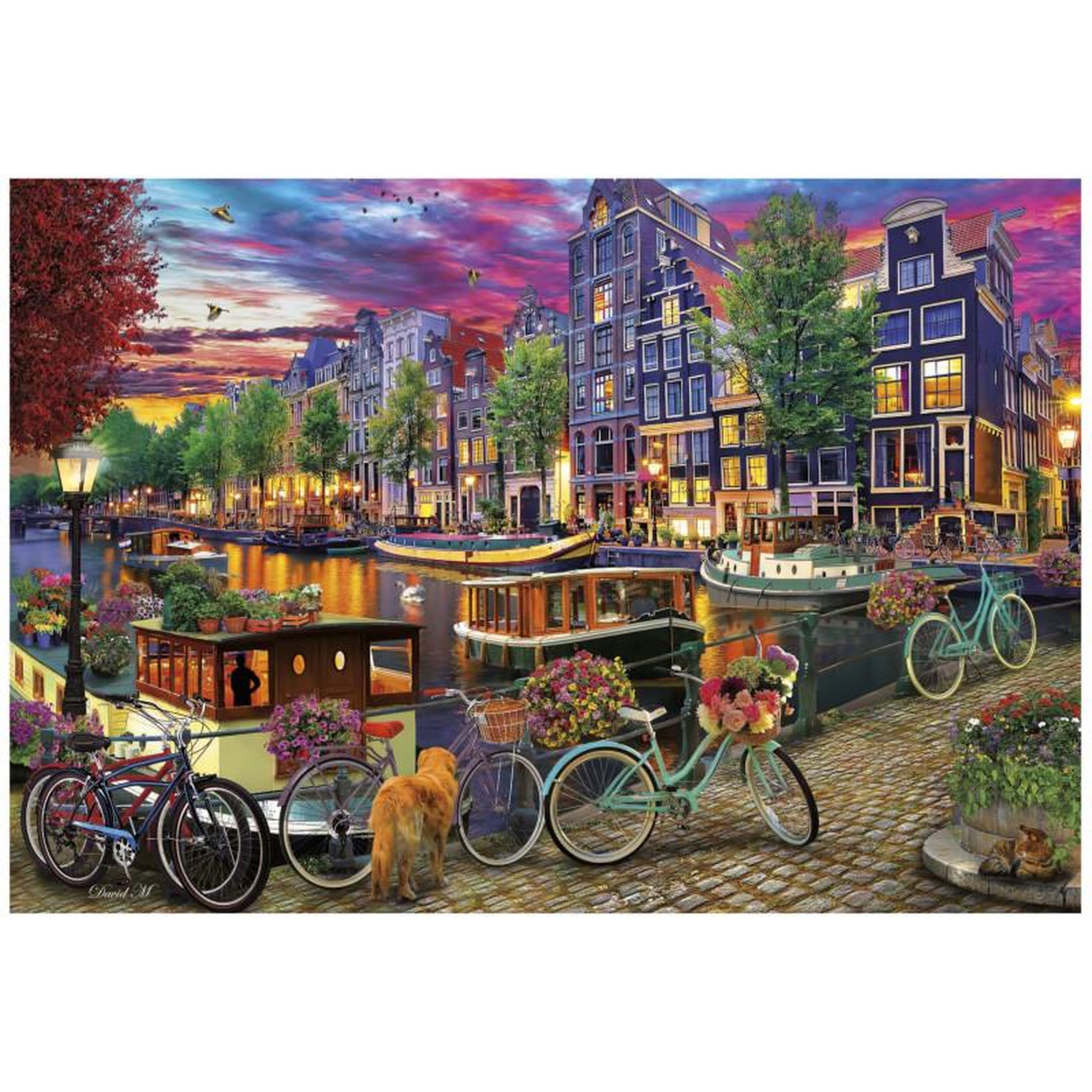 Voir la diapositive 2 : EDUCA Puzzle 6000 pièces – Vélos à Amsterdam – Scène urbaine européenne – Très grand format 156 x 107 cm – Défi adulte dès 15 ans – Educa