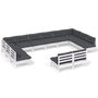 Voir la diapositive 2 : VIDAXL Salon de jardin 12 pcs avec coussins blanc bois de pin solide