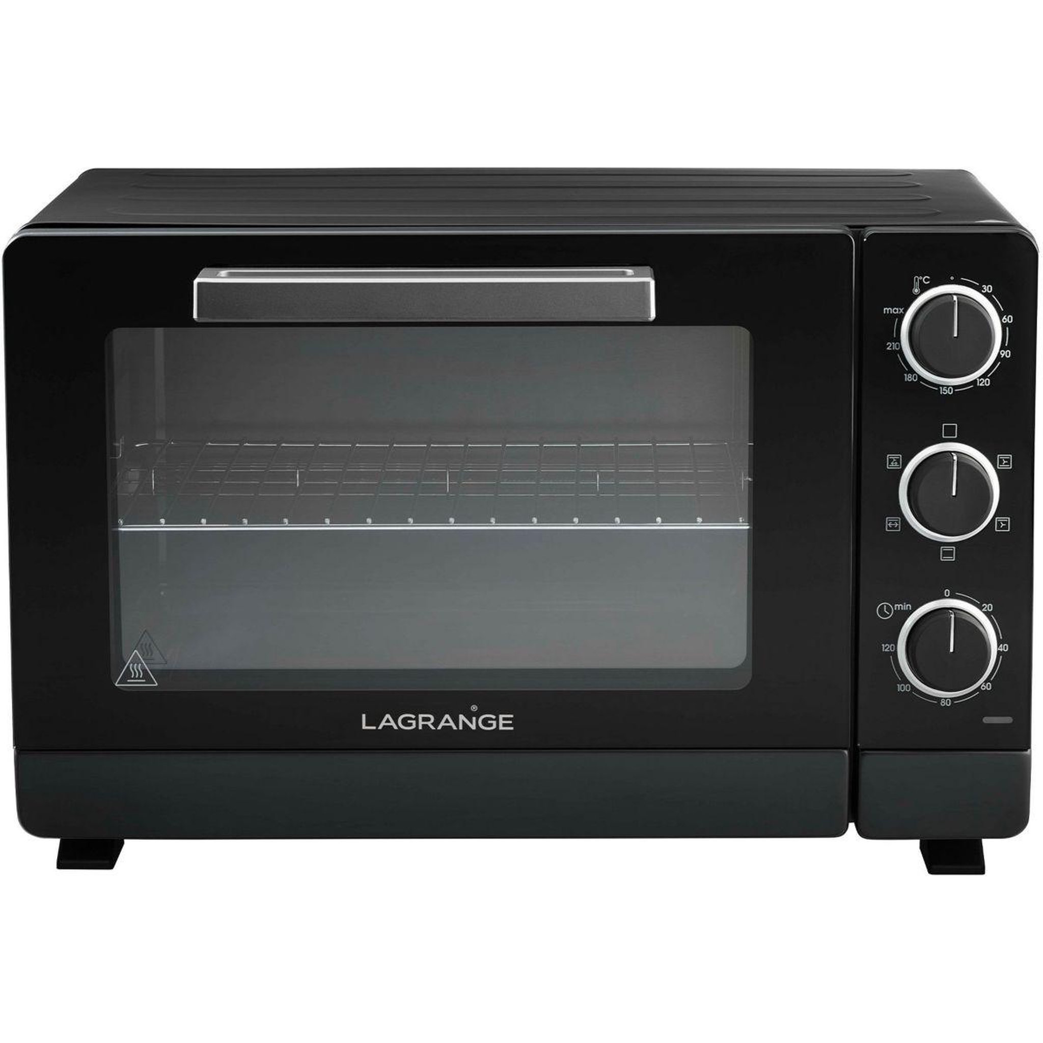 Voir la diapositive 2 : LAGRANGE Mini four 40L719 chaleur tournante 40L- 250°C - 120 minutes - Noir