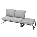 CONCEPT USINE Salon de jardin canapé modulable 2-3 places gris en aluminium SORRENTO