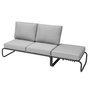 Voir la diapositive 1 : CONCEPT USINE Salon de jardin canapé modulable 2-3 places gris en aluminium SORRENTO