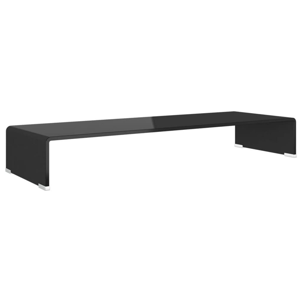 VIDAXL Meuble TV/support pour moniteur 90x30x13 cm verre noir