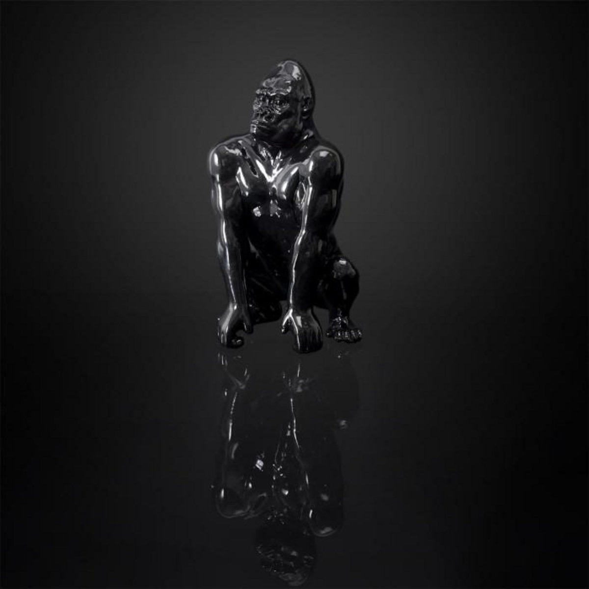 Paris Prix Statuette Déco Gorille  Sculpture  24cm Noir