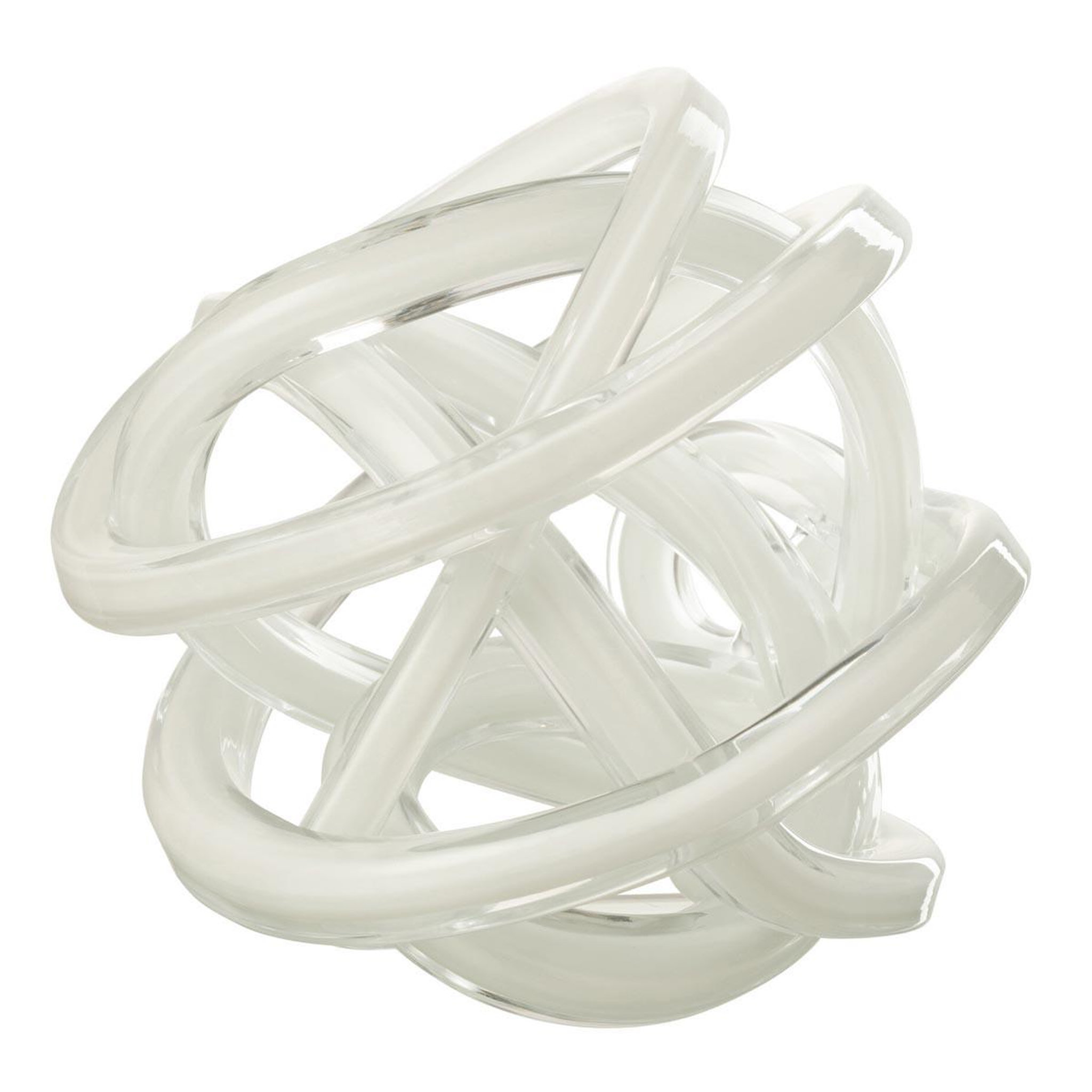 J-LINE Presse-papier nœud en verre  infinity  20cm blanc