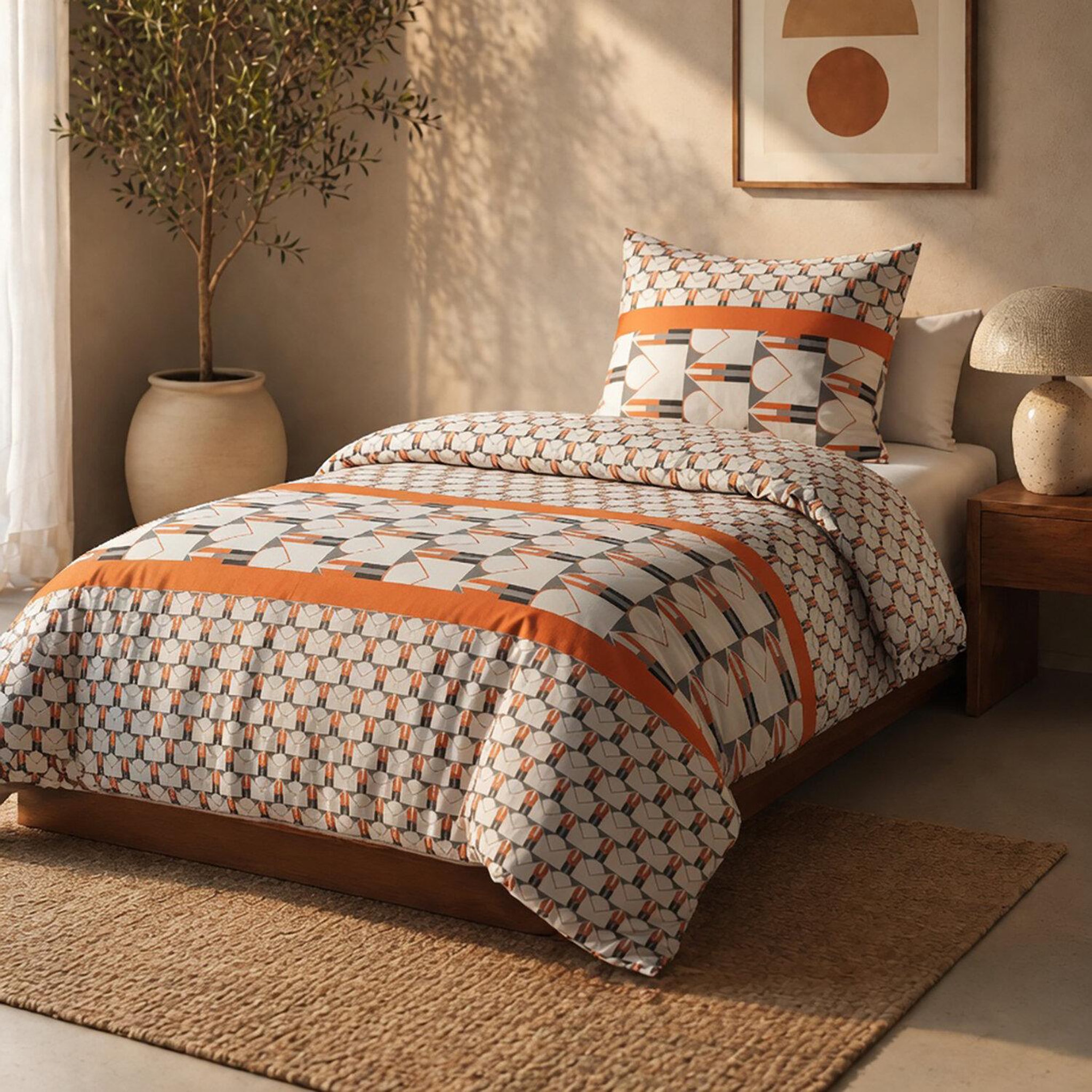 Voir la diapositive 2 : Les Ateliers du Linge Parure housse de couette 100% microfibre 60 gsm, arrow