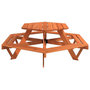 Voir la diapositive 5 : VIDAXL Table de pique-nique pour 6 enfants avec bancs hexagonal sapin