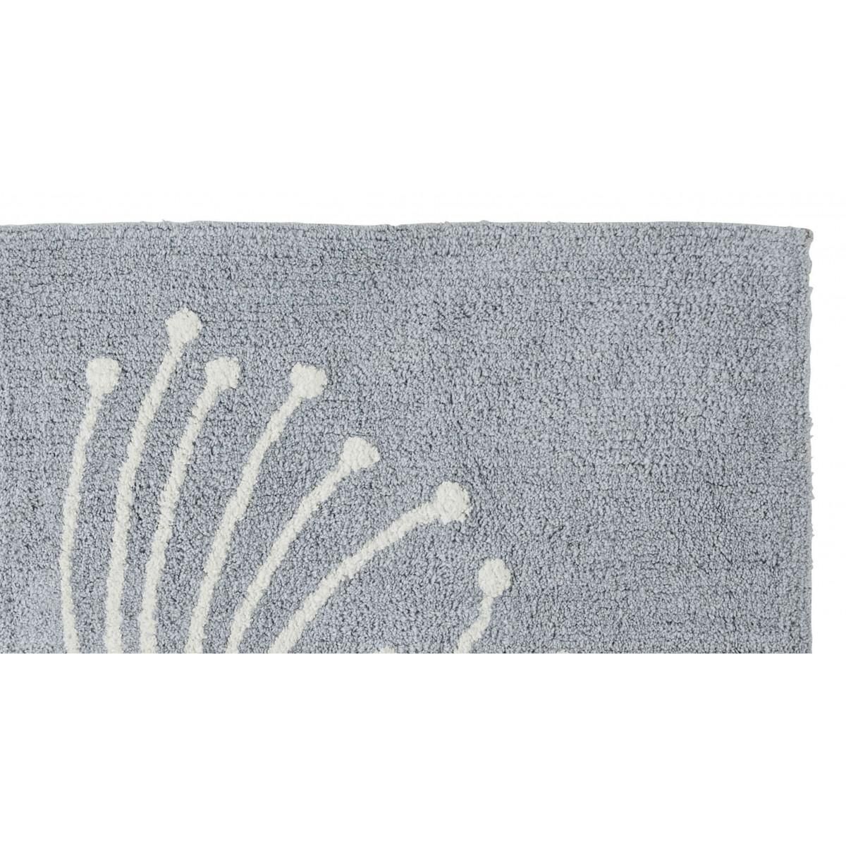 GUY LEVASSEUR Tapis déco pissenlit en coton tufté 60x120cm