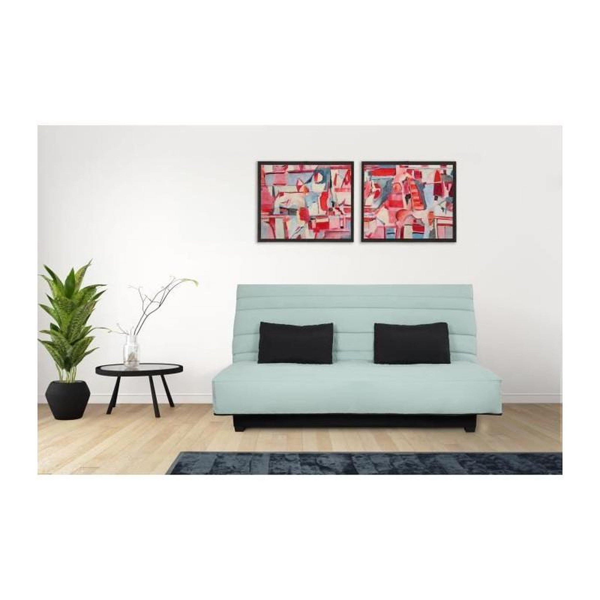 Voir la diapositive 2 : DUNLOPILLO DUNLOPILLO Banquette clic clac 2 places - Vert - ReVEUR