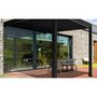 Voir la diapositive 1 : OMBREA Pergola Bioclimatique adossée (2pieds) 3x3m anthracite OMBREA®