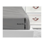 LOVELY HOME LOVELY HOME Drap Housse 100% coton 180x200x25 cm gris clair