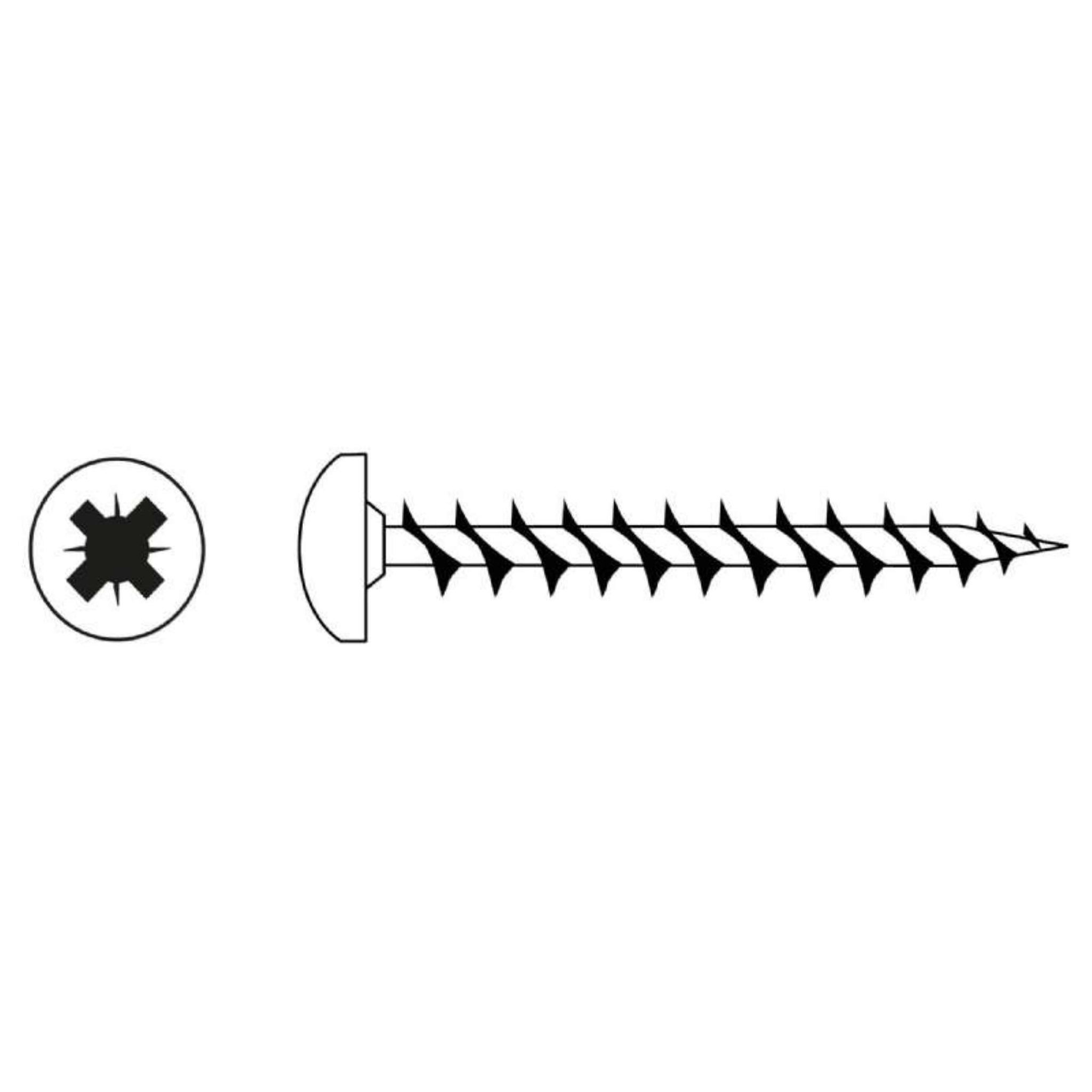 Voir la diapositive 5 :  Vis agglo tête ronde PZ zinguée cruciforme Vissal 5x40 mm  lot de 7 vis