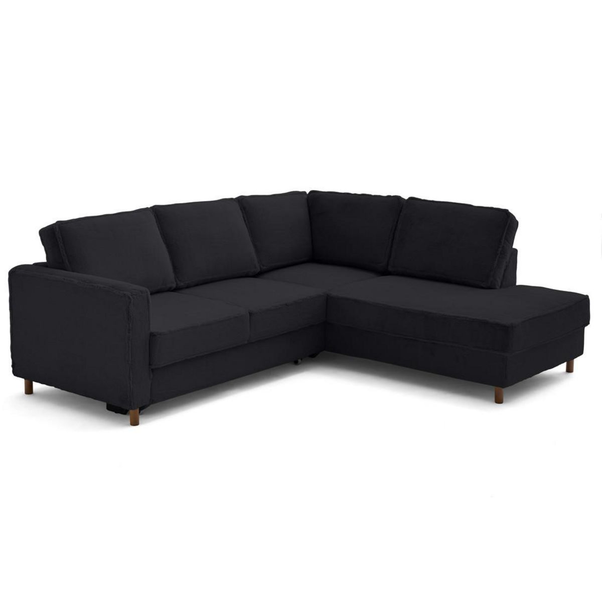 LISA DESIGN Jake - canapé d'angle droit 5 places convertible en fausse fourrure