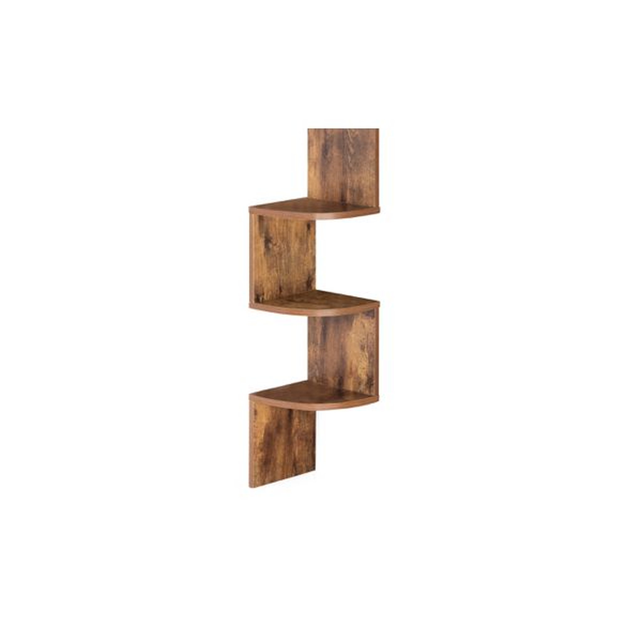 Voir la diapositive 2 : Etagère murale d'angle effet bois vieilli LISA