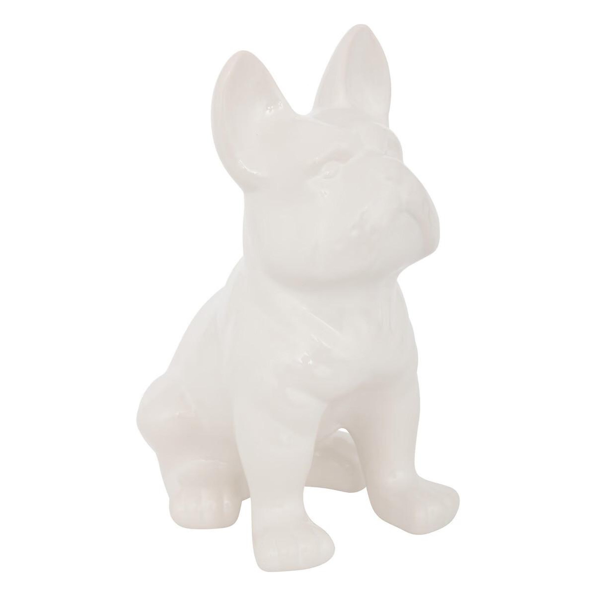 ATMOSPHERA Statuette déco  bulldog  23cm blanc