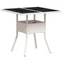 Voir la diapositive 2 : VIDAXL Table de jardin dessus en verre blanc 80x80x75cm resine tressee