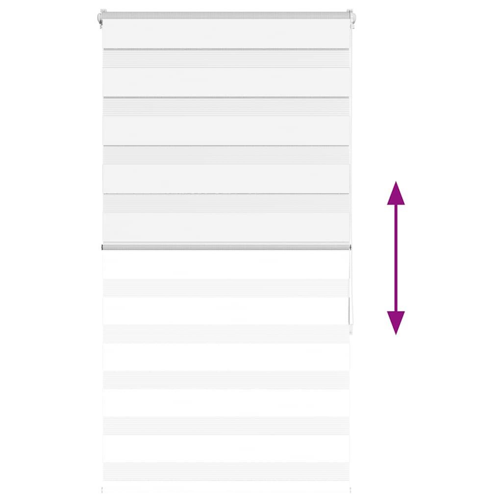 Voir la diapositive 5 : VIDAXL Store zebre blanc 80x150 cm largeur du tissu 75,9 cm polyester