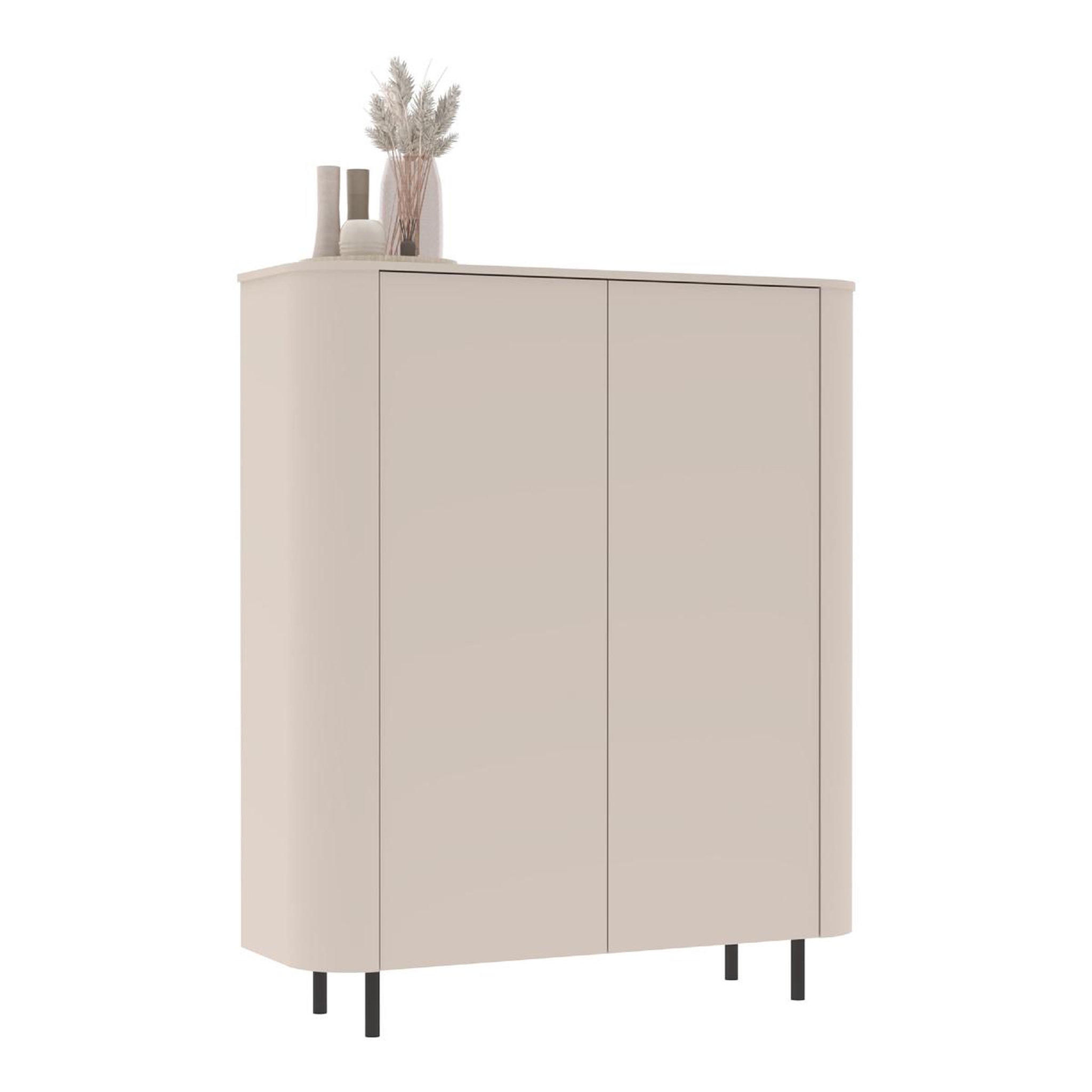 JLC KREATION Argentier-bar arrondi 2 portes beige cachemire olga