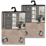 TOILINUX Lot de 2 Rideaux occultants Louisa. Coloris disponibles : Bleu, Beige