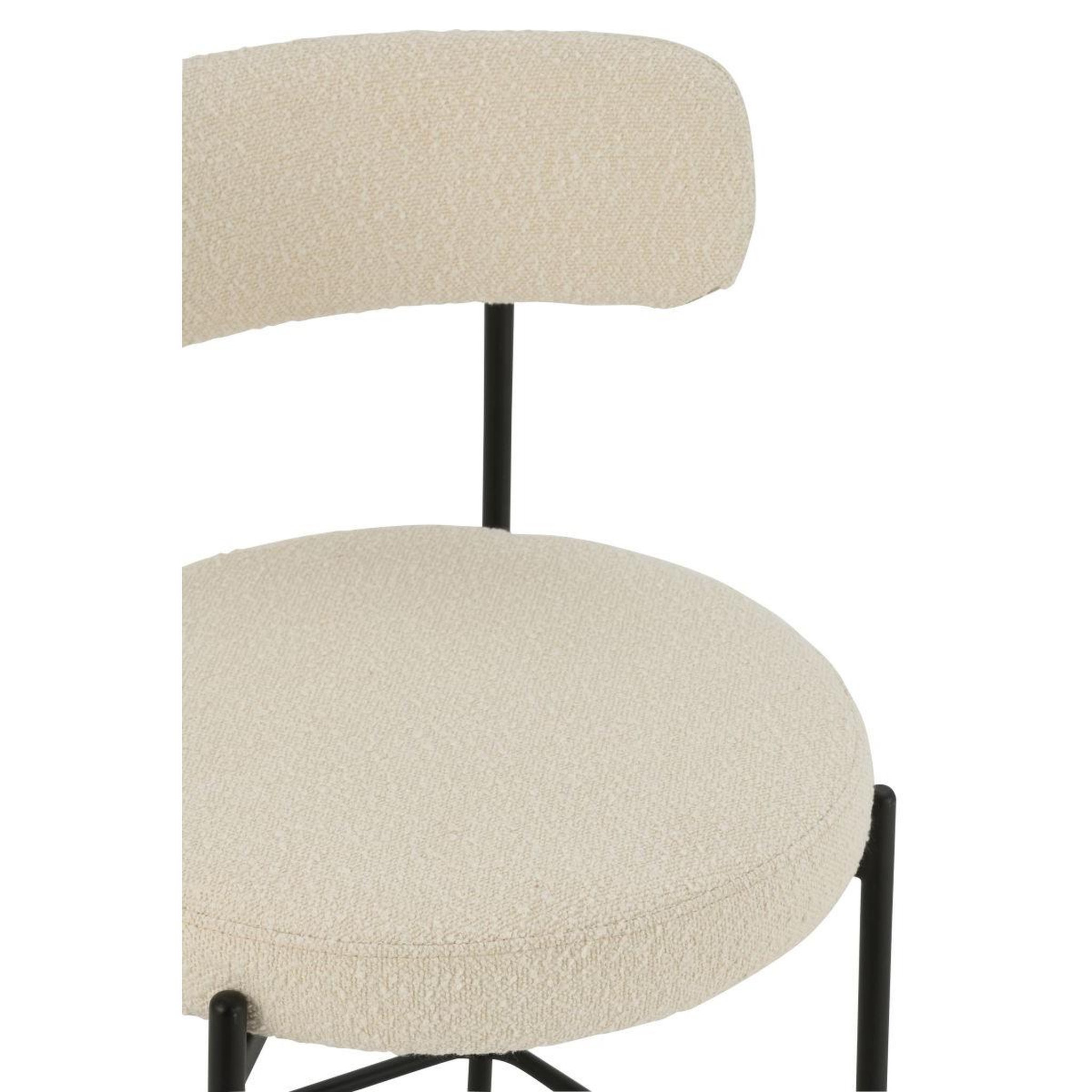 Voir la diapositive 6 : J-LINE Chaise de bar en tissu bouclé  aldo  97cm blanc