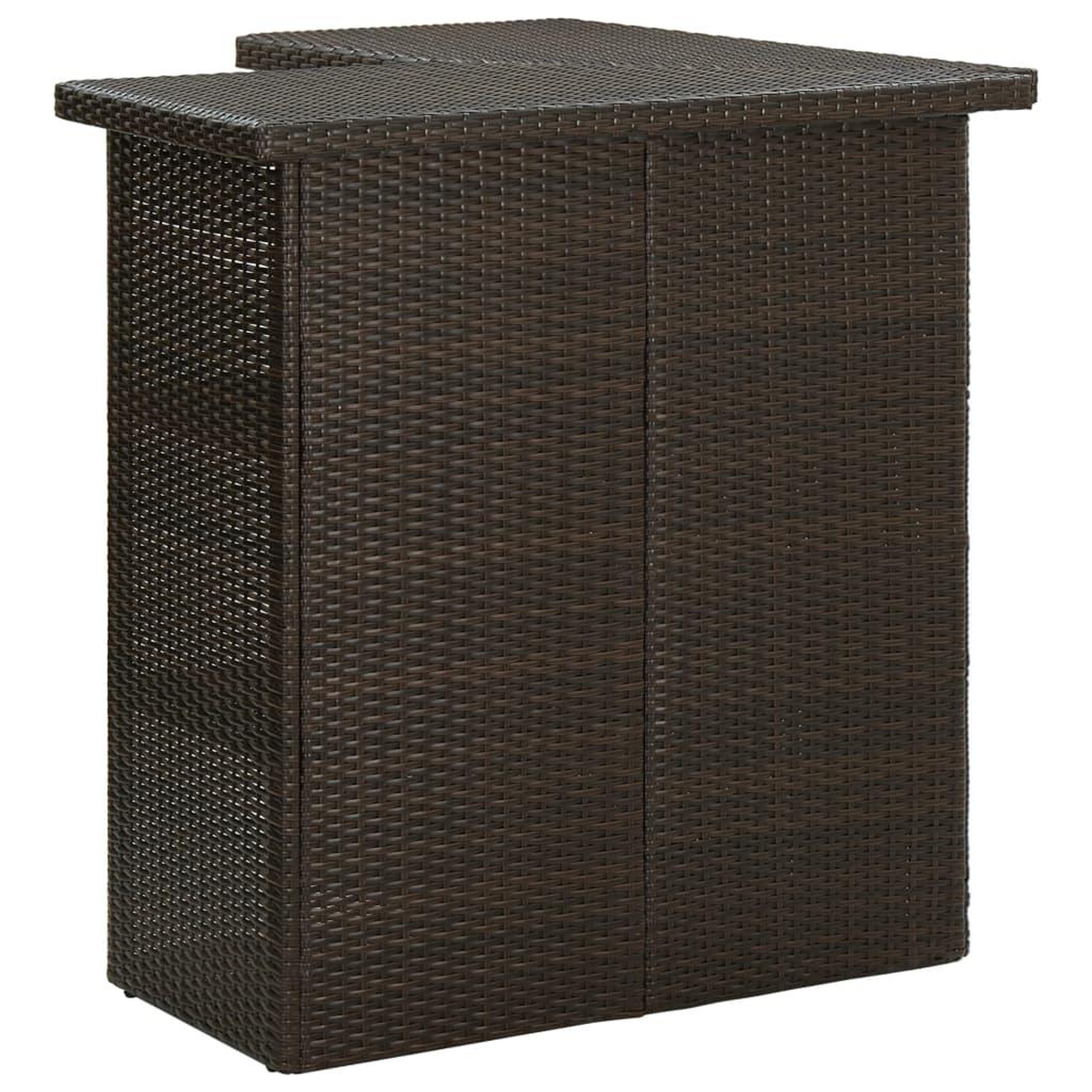 Voir la diapositive 3 : VIDAXL Table d'angle de bar Marron 100x50x105 cm Resine tressee