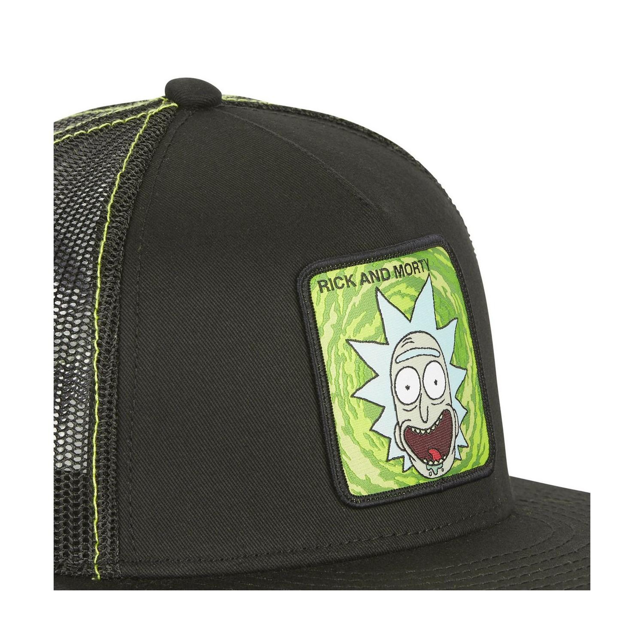 Voir la diapositive 3 : CAPSLAB Casquette snapback  visière plate avec filet Rick et Morty Rick